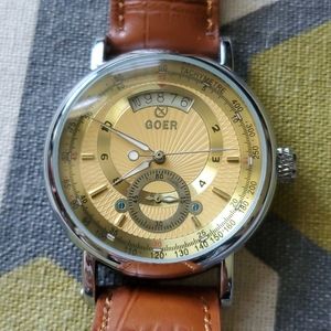 Men's Goer Host pick retro automatic gold tone watch
